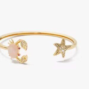 Kate Spade Sea Star Crab & Starfish Flex Cuff Gold Bracelet